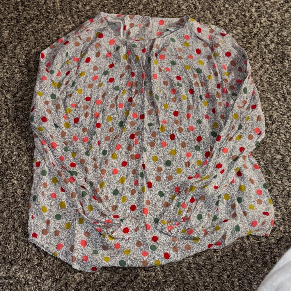 Boden Multicolor Polka Dot Blouse